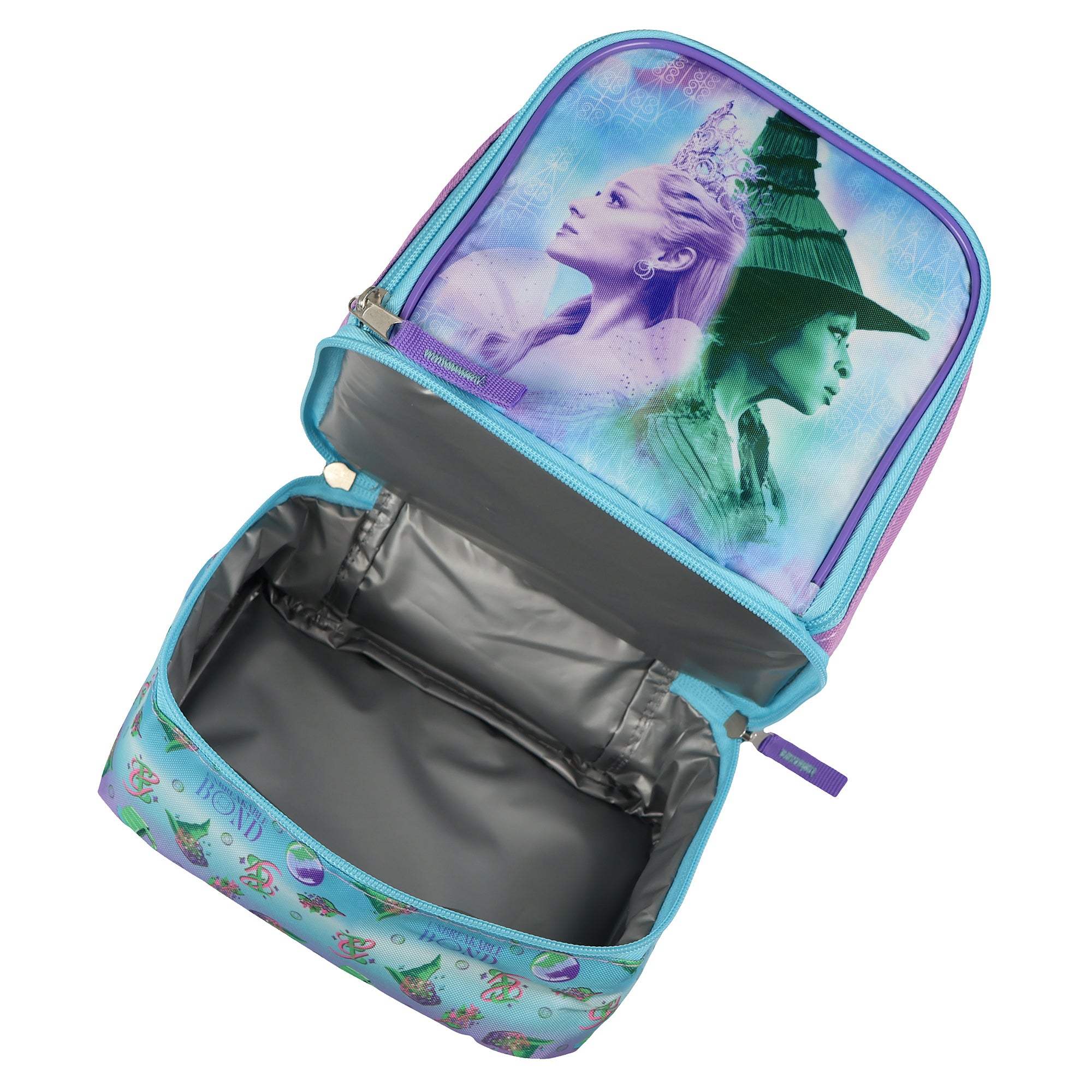 Wicked Lunch Box Glinda and Elphaba Insulated Dual Compartment 9" Tote Bag