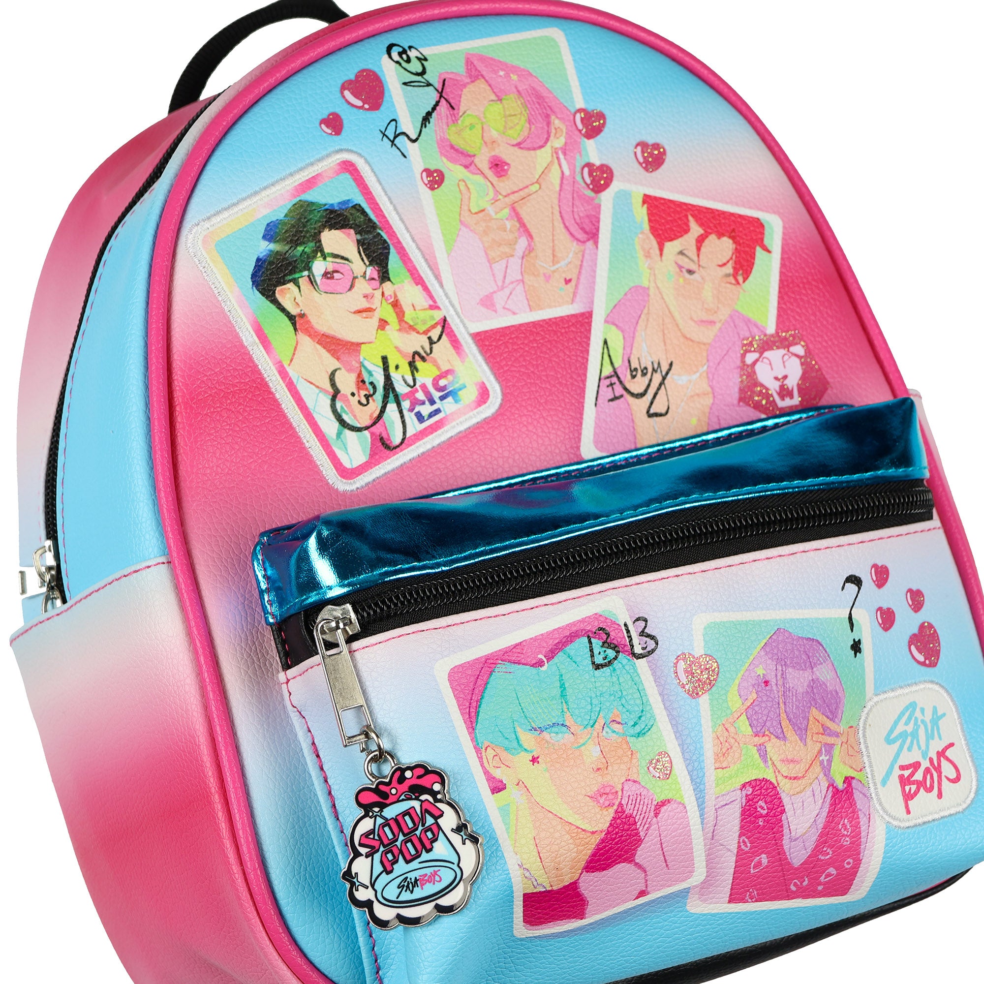 K-Pop Demon Hunters Mini Backpack Saja Boys Soda Pop 10.5" Purse Tote