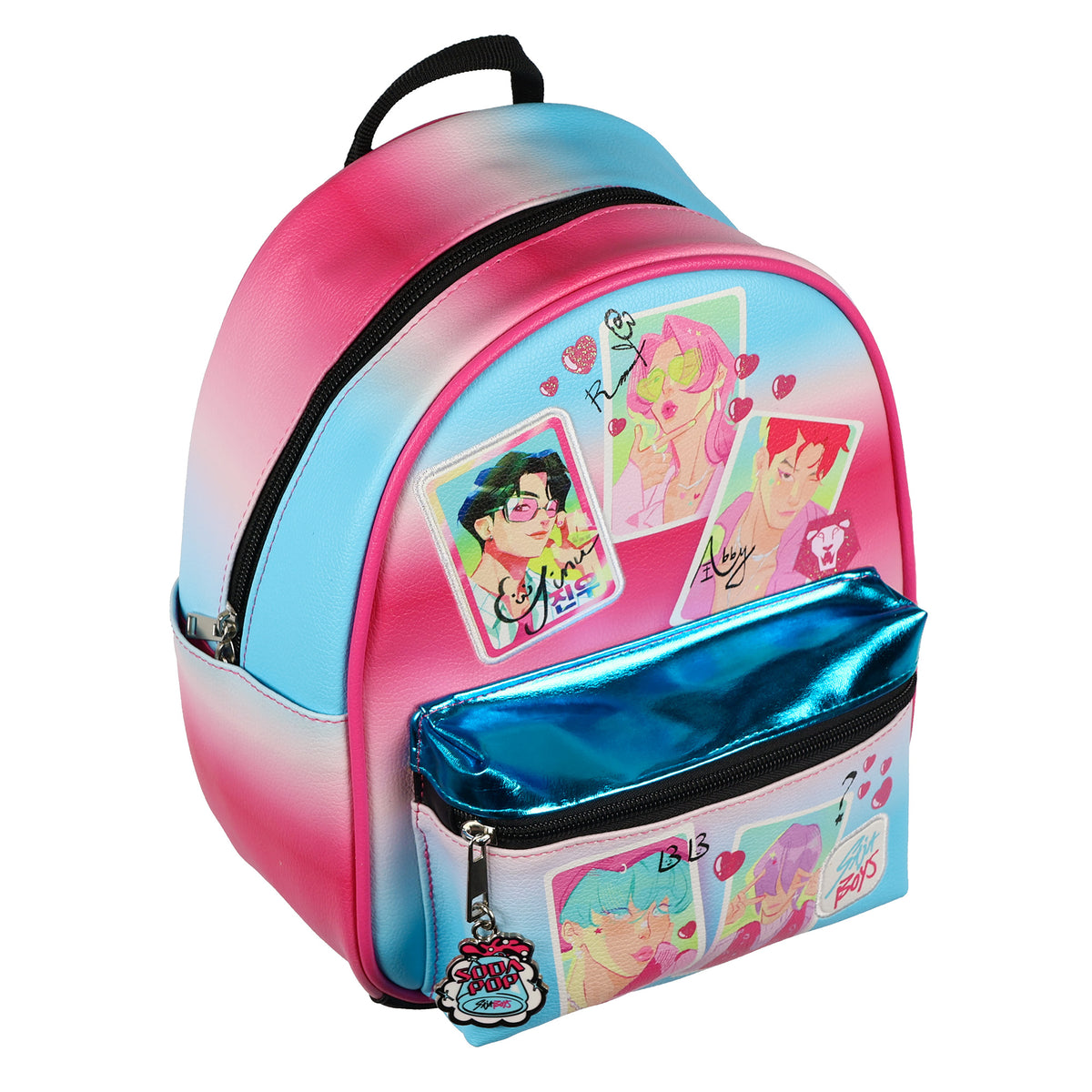 K-Pop Demon Hunters Mini Backpack Saja Boys Soda Pop 10.5" Purse Tote