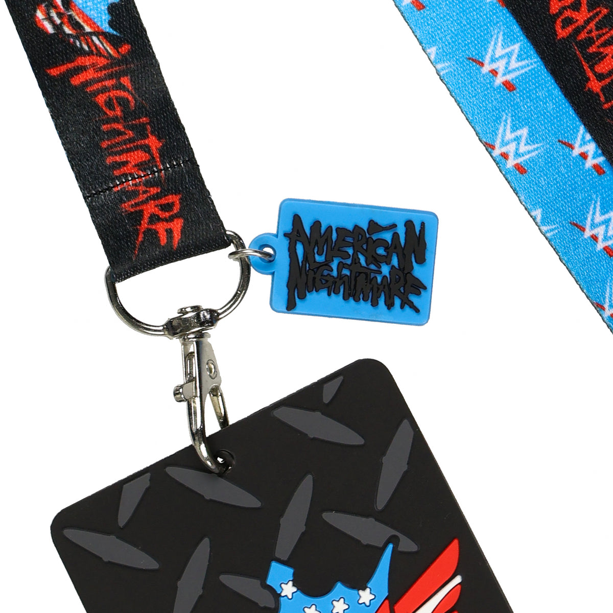 WWE Lanyard American Nightmare Rubber Casing ID Badge Holder with Charm