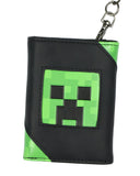 Minecraft Creeper And Sword Design Tri-Fold Snap Chain Wallet