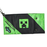 Minecraft Creeper And Sword Design Tri-Fold Snap Chain Wallet