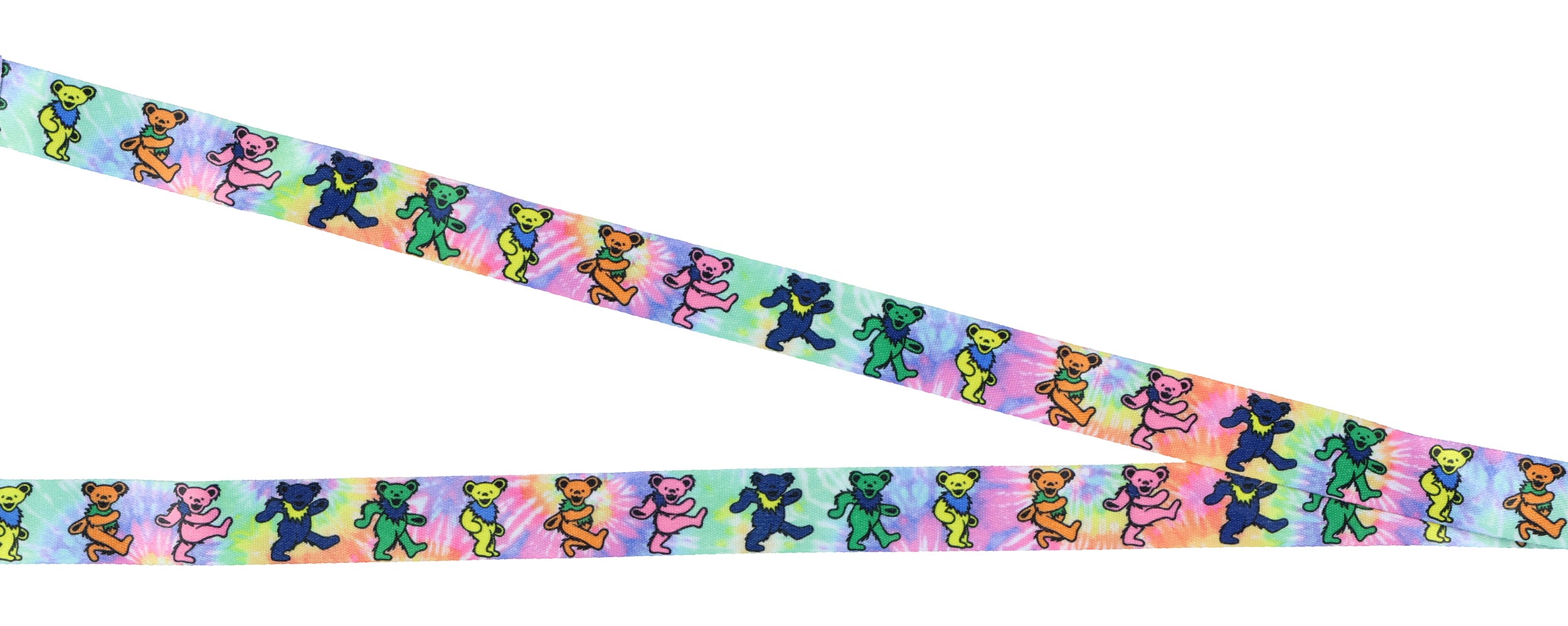 Grateful Dead Lanyard Tie-Dye Dancing Bears Clear ID Badge Holder Keychain