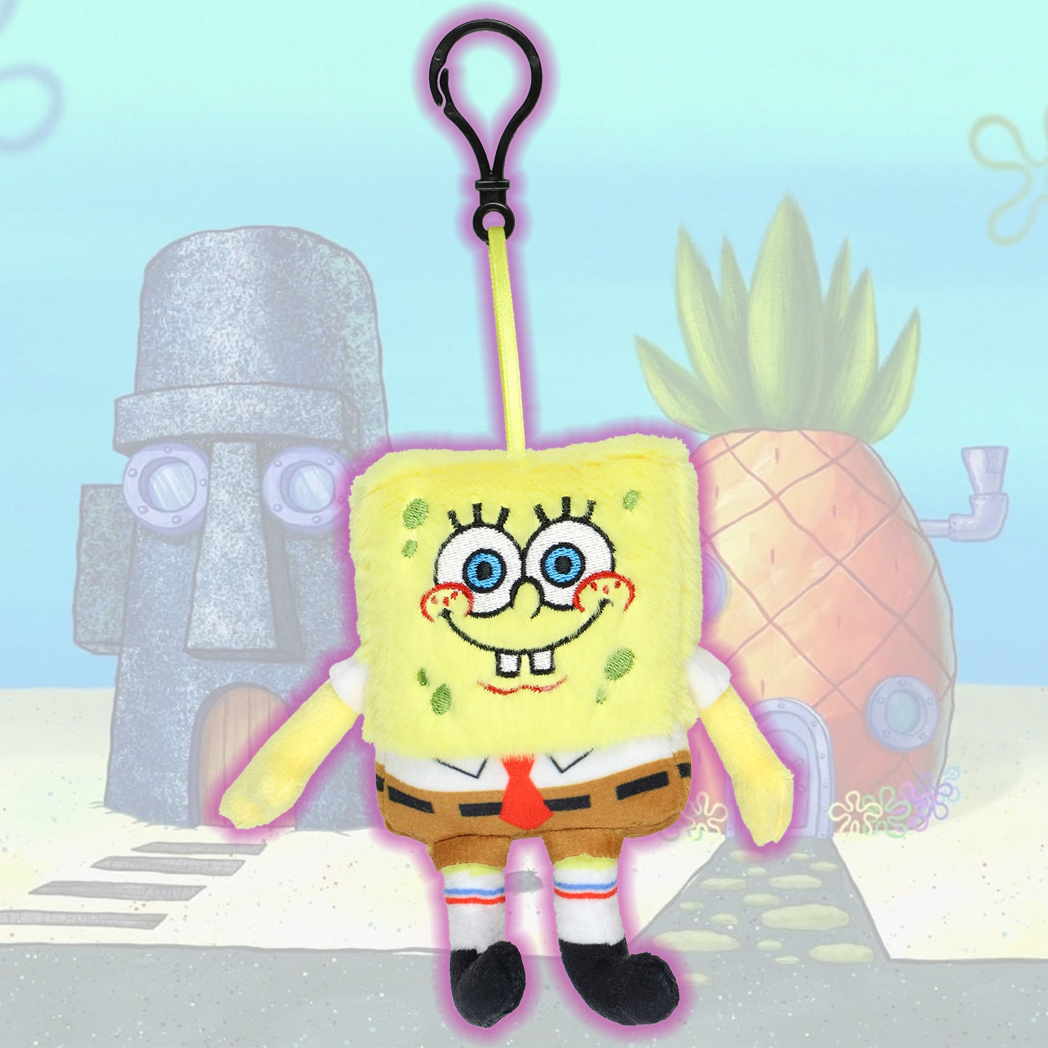Spongebob Squarepants Sea Sponge Plush Character Dangle Clip-On Hook Keychain