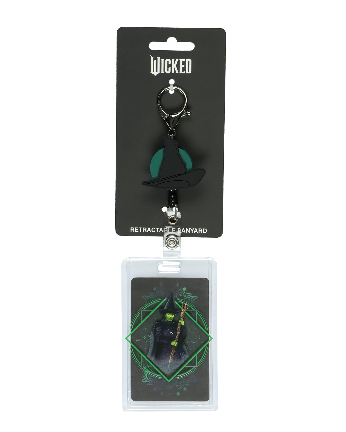 Wicked Retractable Reel Lanyard ID Badge Holder Elphaba Witch Hat Keychain