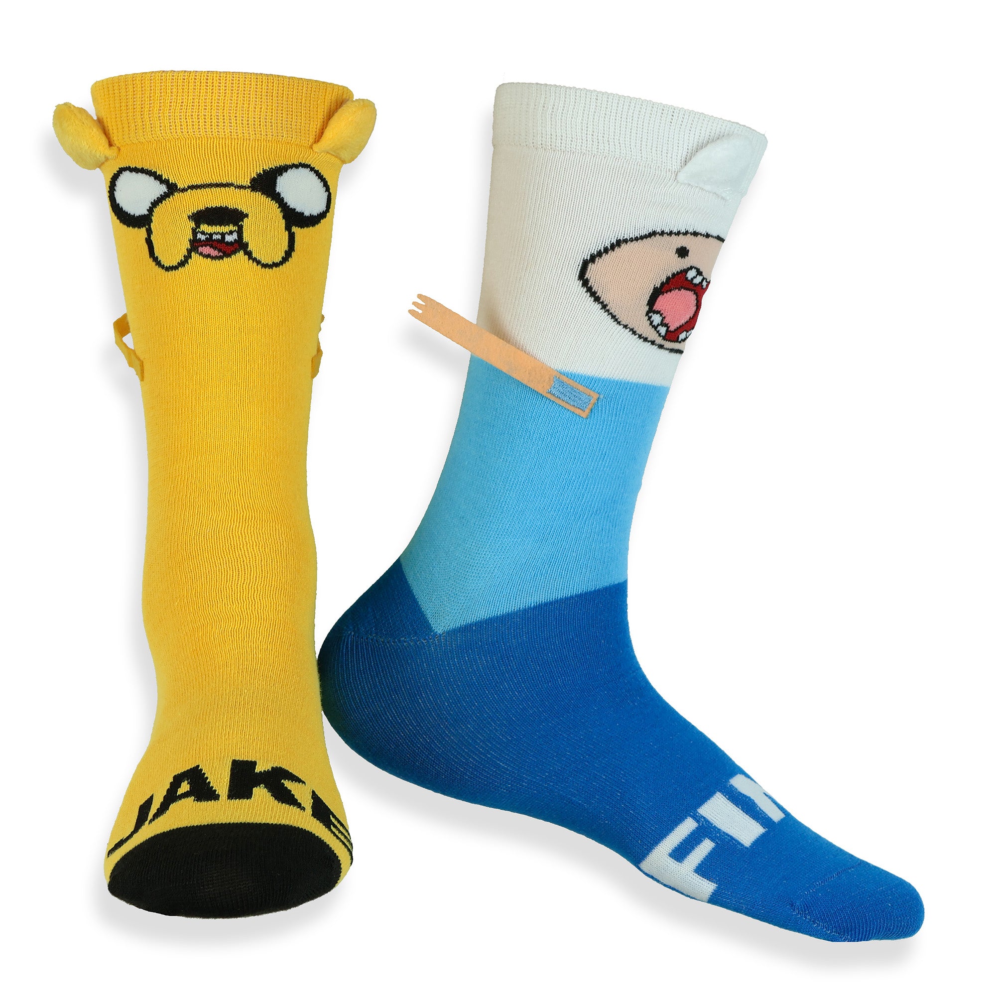 Adventure Time Socks Men's Finn And Jake 3D Features Mid-Calf Crew Socks 1 Pair