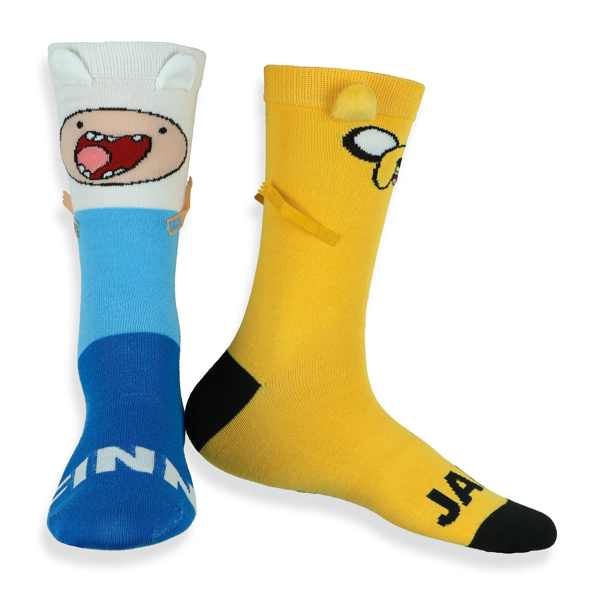 Adventure Time Socks Men's Finn And Jake 3D Features Mid-Calf Crew Socks 1 Pair