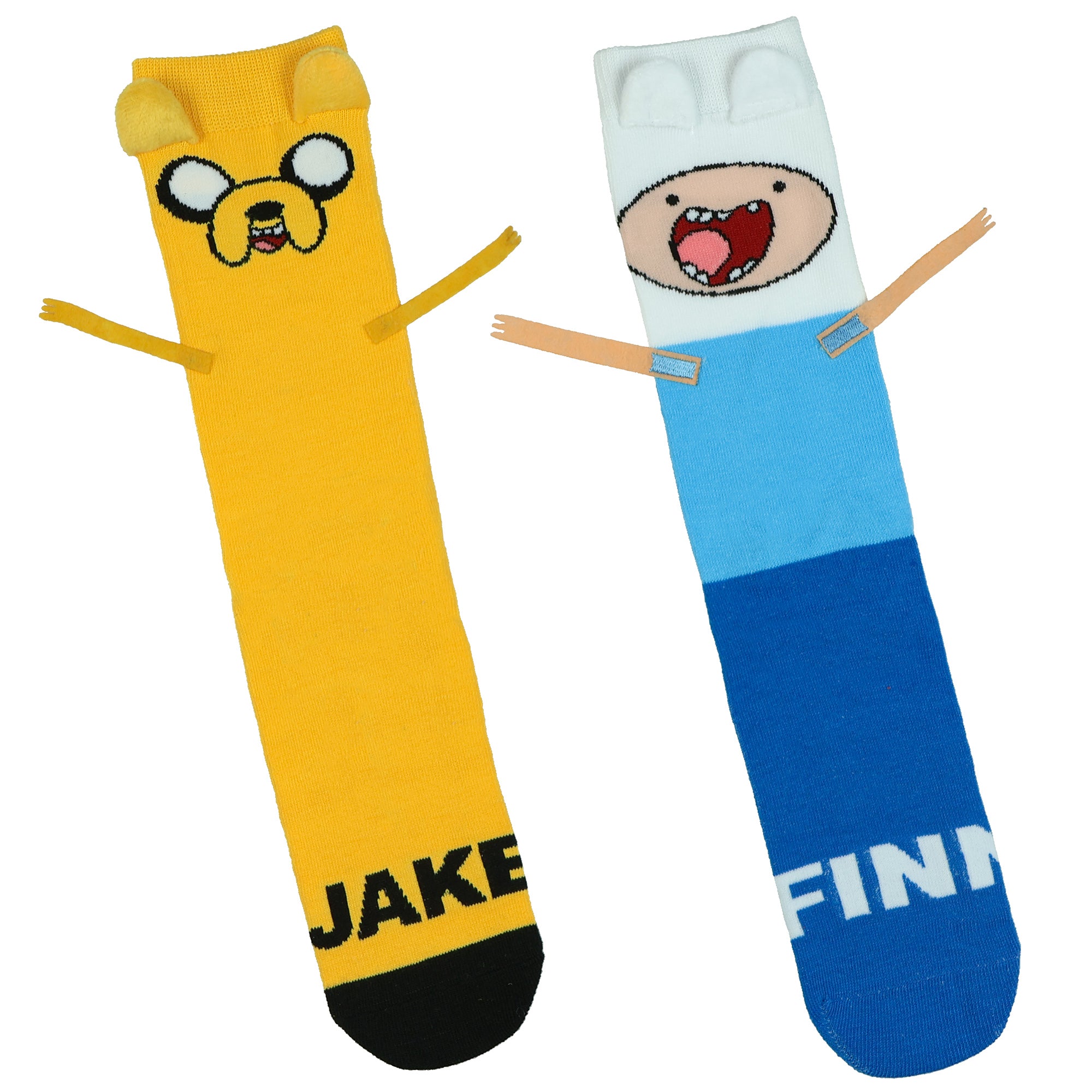 Adventure Time Socks Men's Finn And Jake 3D Features Mid-Calf Crew Socks 1 Pair