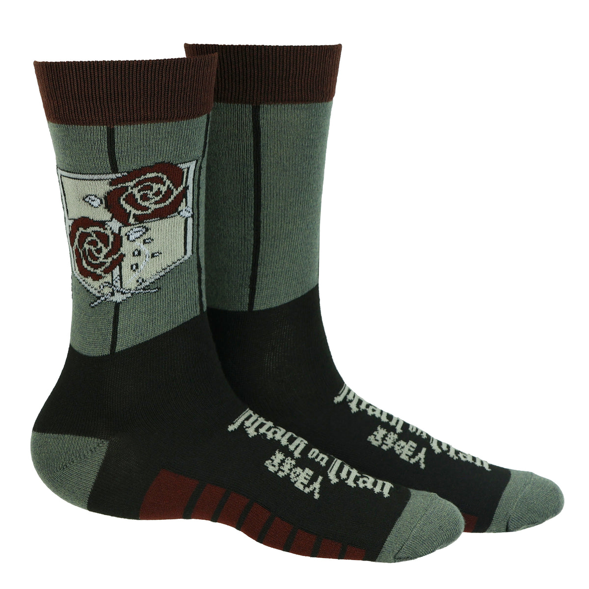 Attack on Titan Scouting Legion and Stationary Guard Adult Crew Socks 2 Pairs