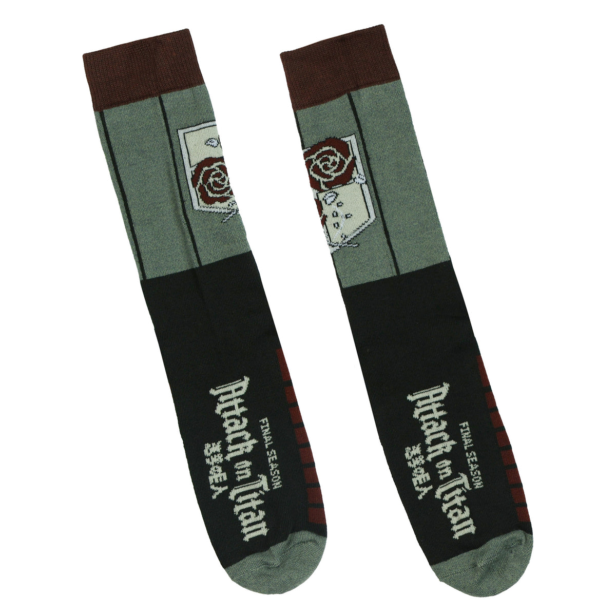 Attack on Titan Scouting Legion and Stationary Guard Adult Crew Socks 2 Pairs