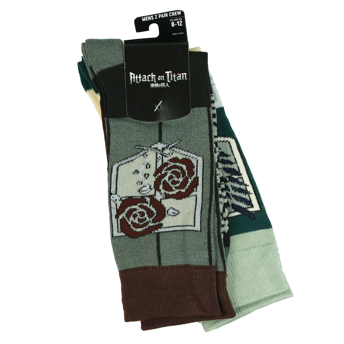 Attack on Titan Scouting Legion and Stationary Guard Adult Crew Socks 2 Pairs