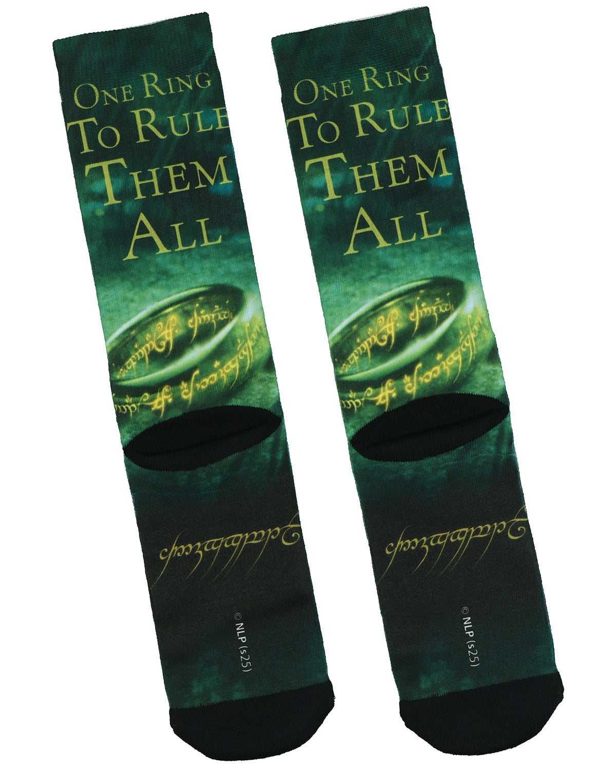 Lord of The Rings Rule Them All Men's Sublimated Mid Calf Crew Socks 1 Pair