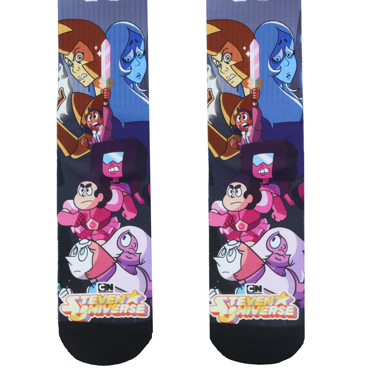 Steven Universe Socks Men's Garnet Amethyst Pearl Sublimated Crew Sock 8-12