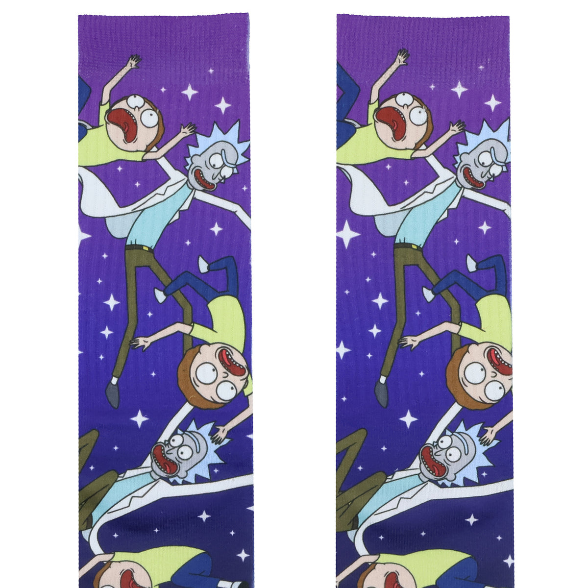Rick and Morty Socks Falling Through Space Sublimated Crew Sock 8-12