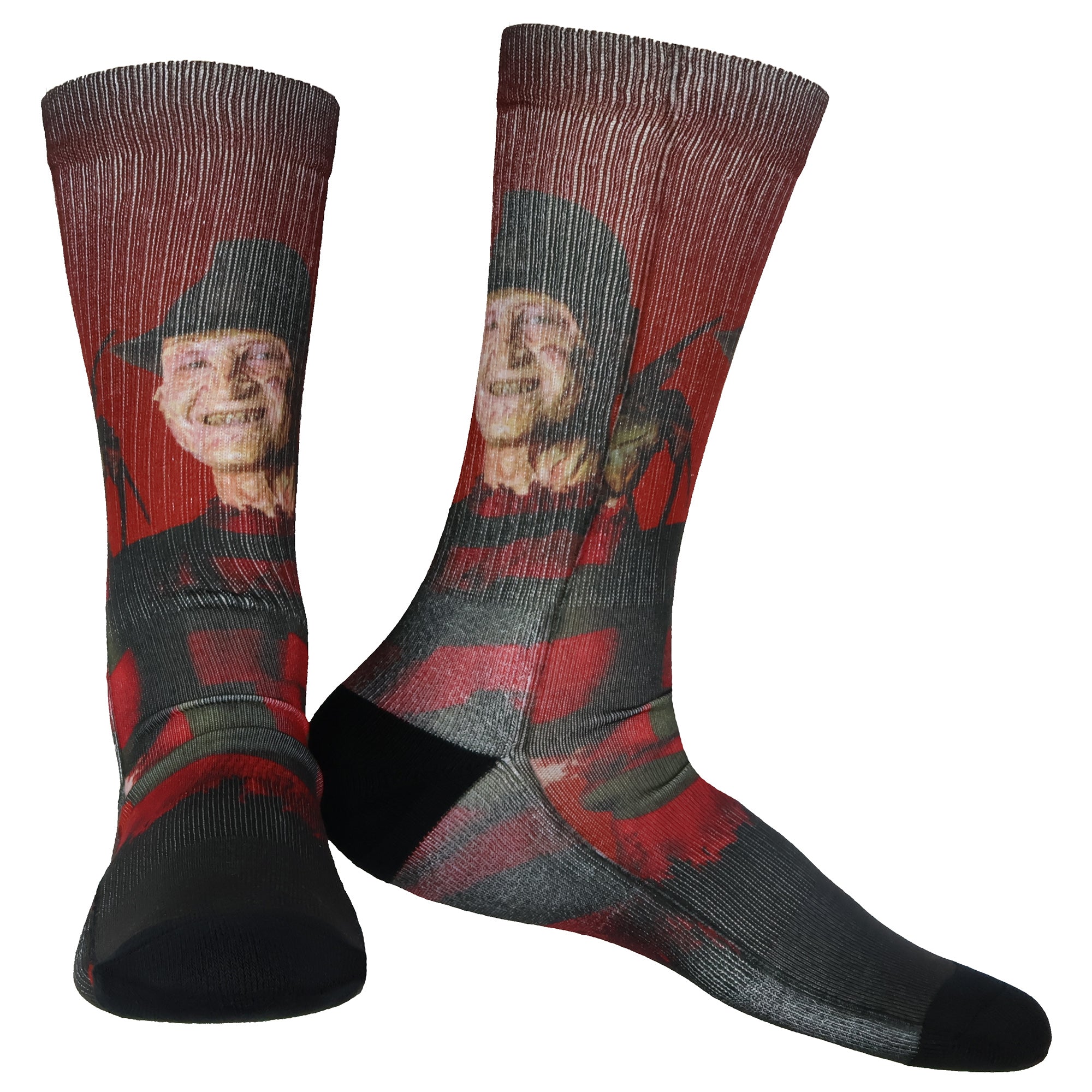 A Nightmare On Elm Street Socks Men's Freddy Krueger Sublimated Crew Sock 8-12