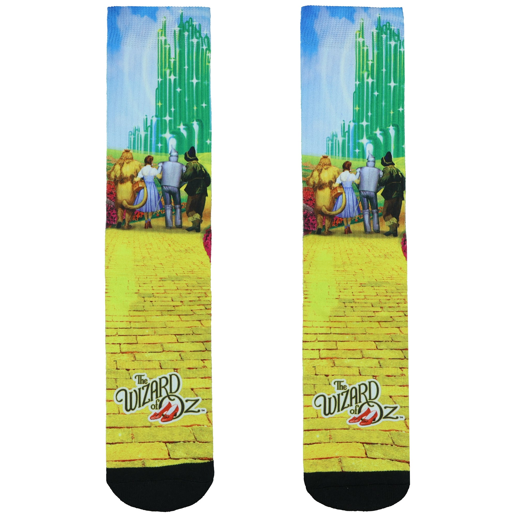 The Wizard Of Oz Socks Men's Yellow Brick Road Sublimated Crew Sock