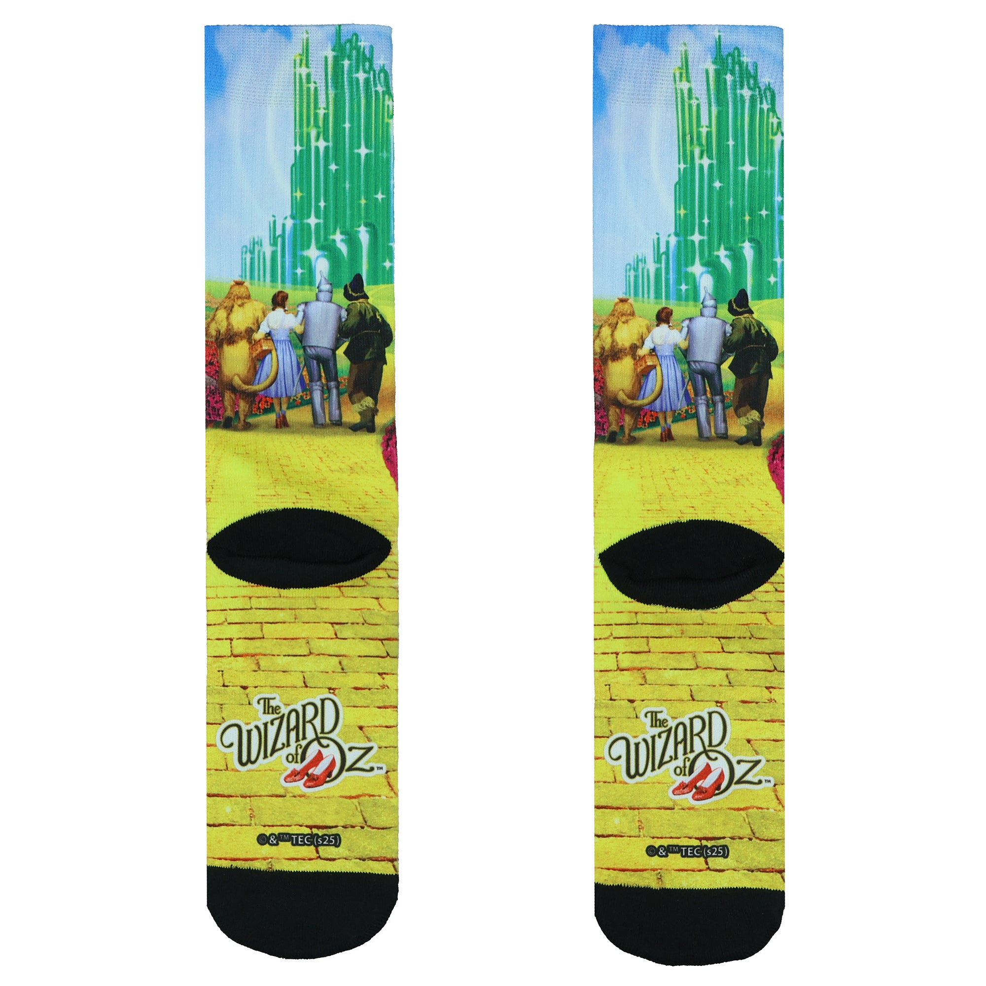 The Wizard Of Oz Socks Men's Yellow Brick Road Sublimated Crew Sock