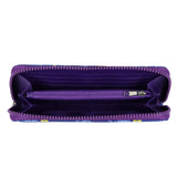 Coraline Women's Buttons and Needles Faux Leather Full Zip Around Wallet
