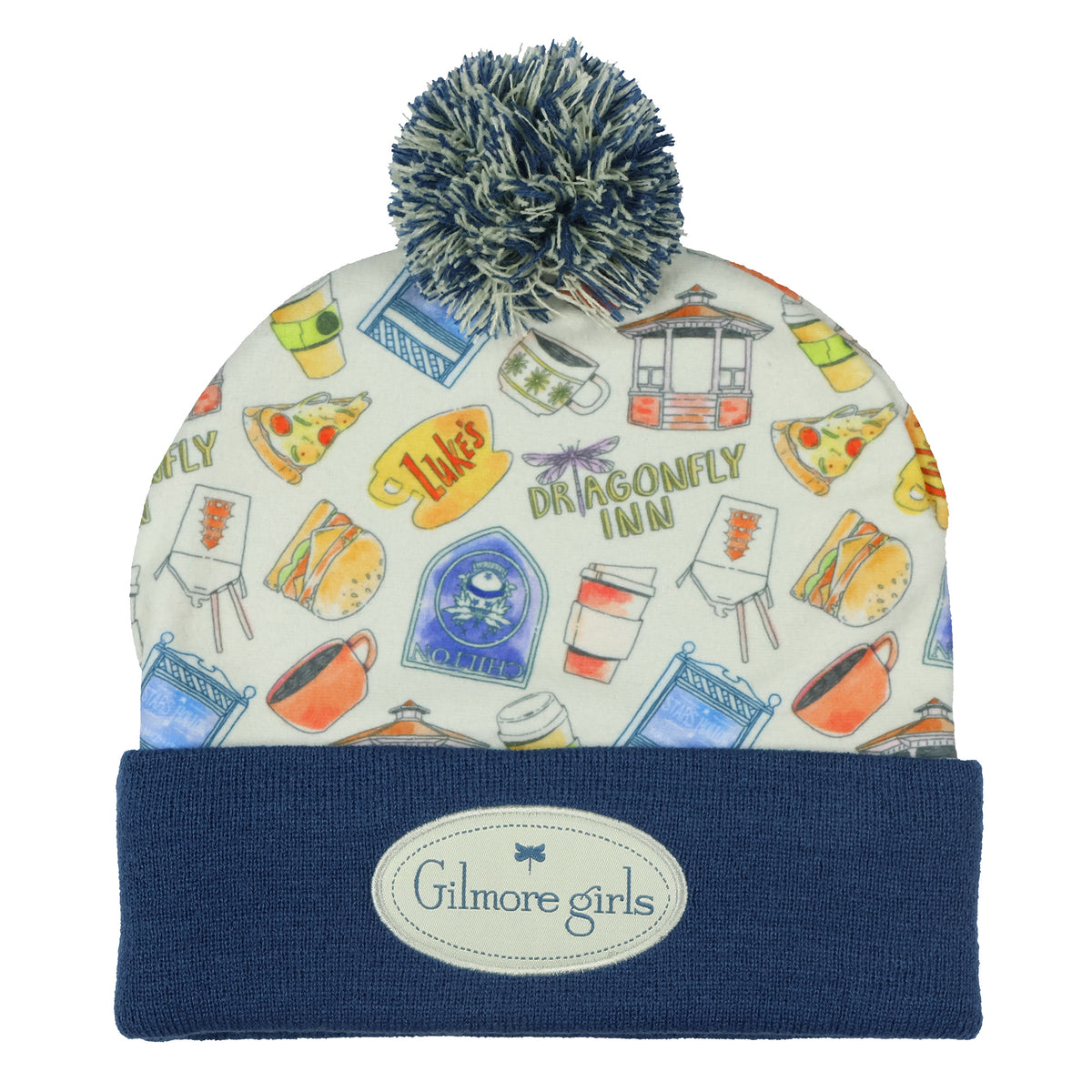 Gilmore Girls Beanie Fleece Sublimated Overlay Knit Cuffed Winter Hat