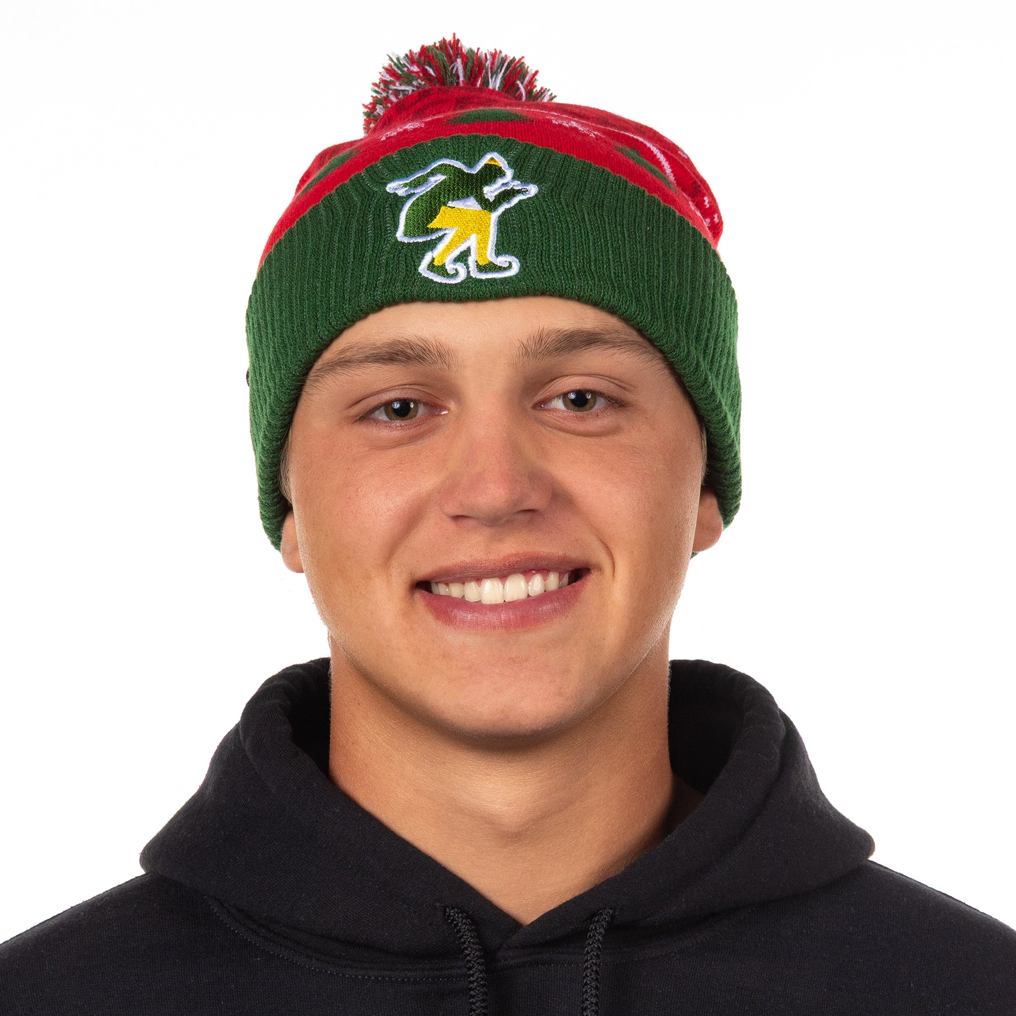 Elf The Movie Beanie Ugly Sweater Adult Knit Embroidered Cuffed Beanie Hat