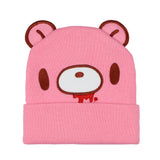 Gloomy Bear Beanie Embroidered Face Design Adult Knitted Winter Hat