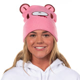 Gloomy Bear Beanie Embroidered Face Design Adult Knitted Winter Hat