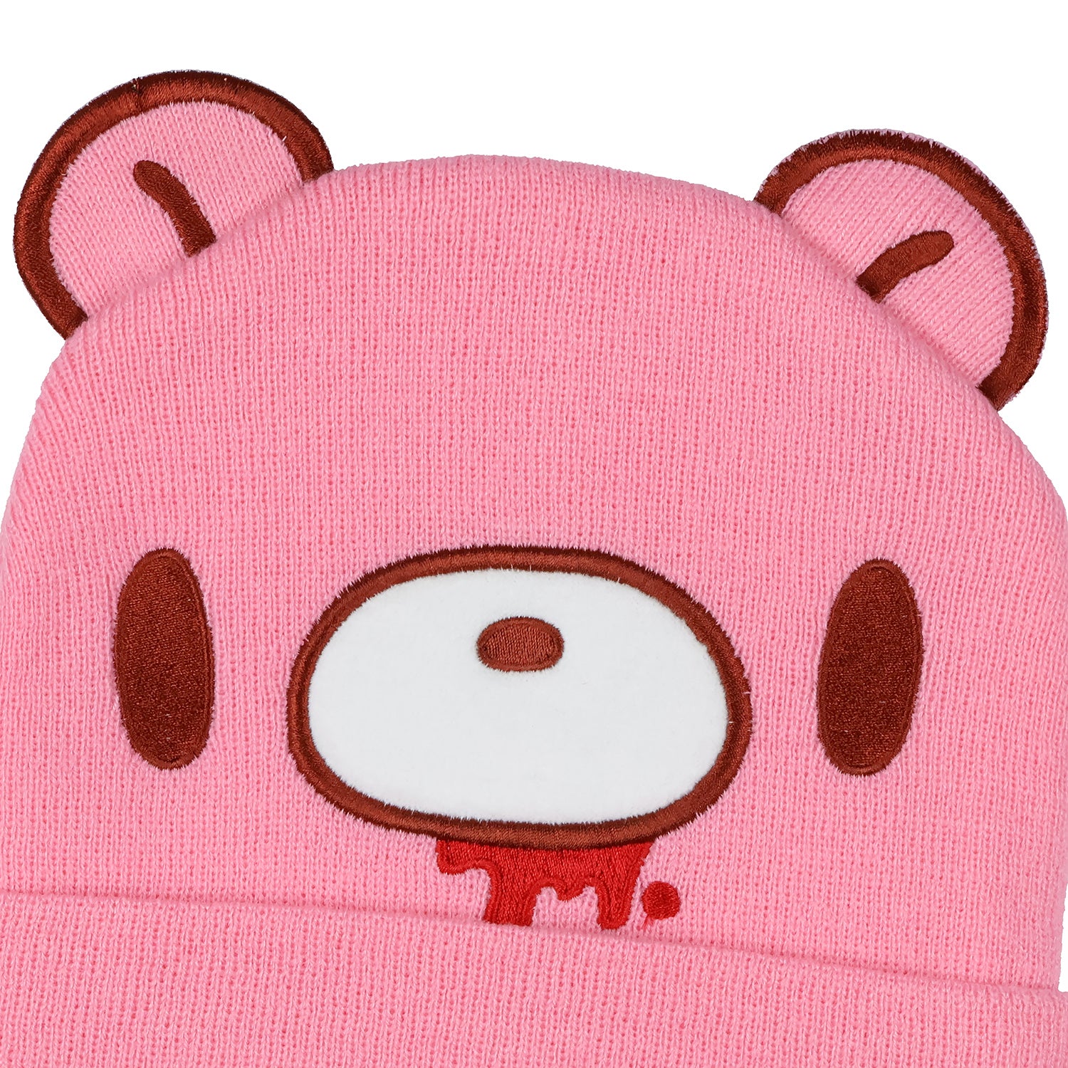 Gloomy Bear Beanie Embroidered Face Design Adult Knitted Winter Hat
