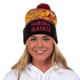 Disney The Lion King Beanie Hakuna Matata Sublimation Fleece Knit Cuffed Hat .