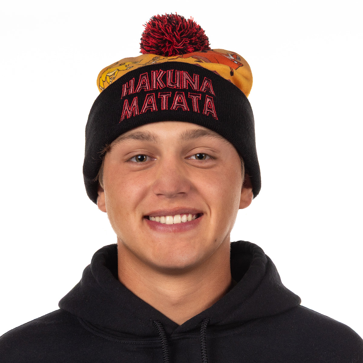 Disney The Lion King Beanie Hakuna Matata Sublimation Fleece Knit Cuffed Hat .