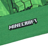 Minecraft Beanie Creeper Mob Sublimation Fleece Design Knit Cuffed Hat with Pom