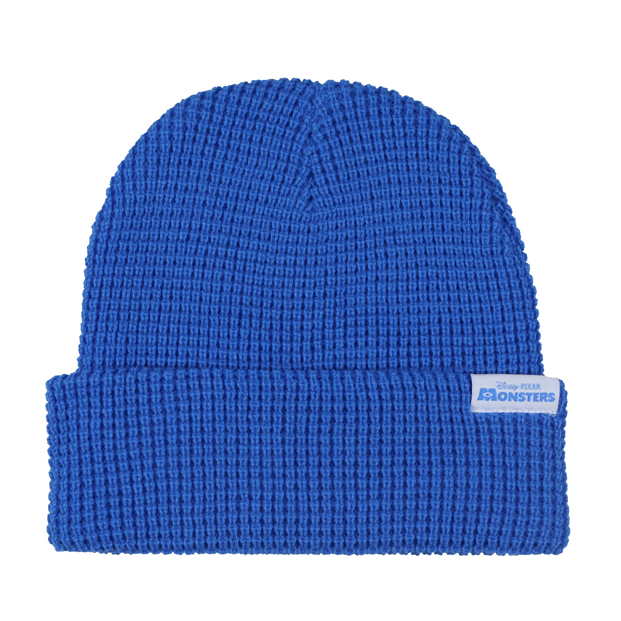 Disney Monsters Inc. Beanie Embroidered Logo Patch Adult Waffle Knit Winter Hat