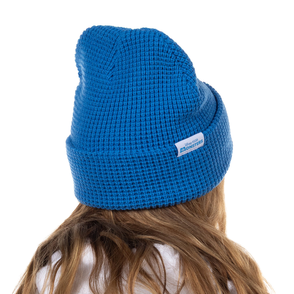 Disney Monsters Inc. Beanie Embroidered Logo Patch Adult Waffle Knit Winter Hat