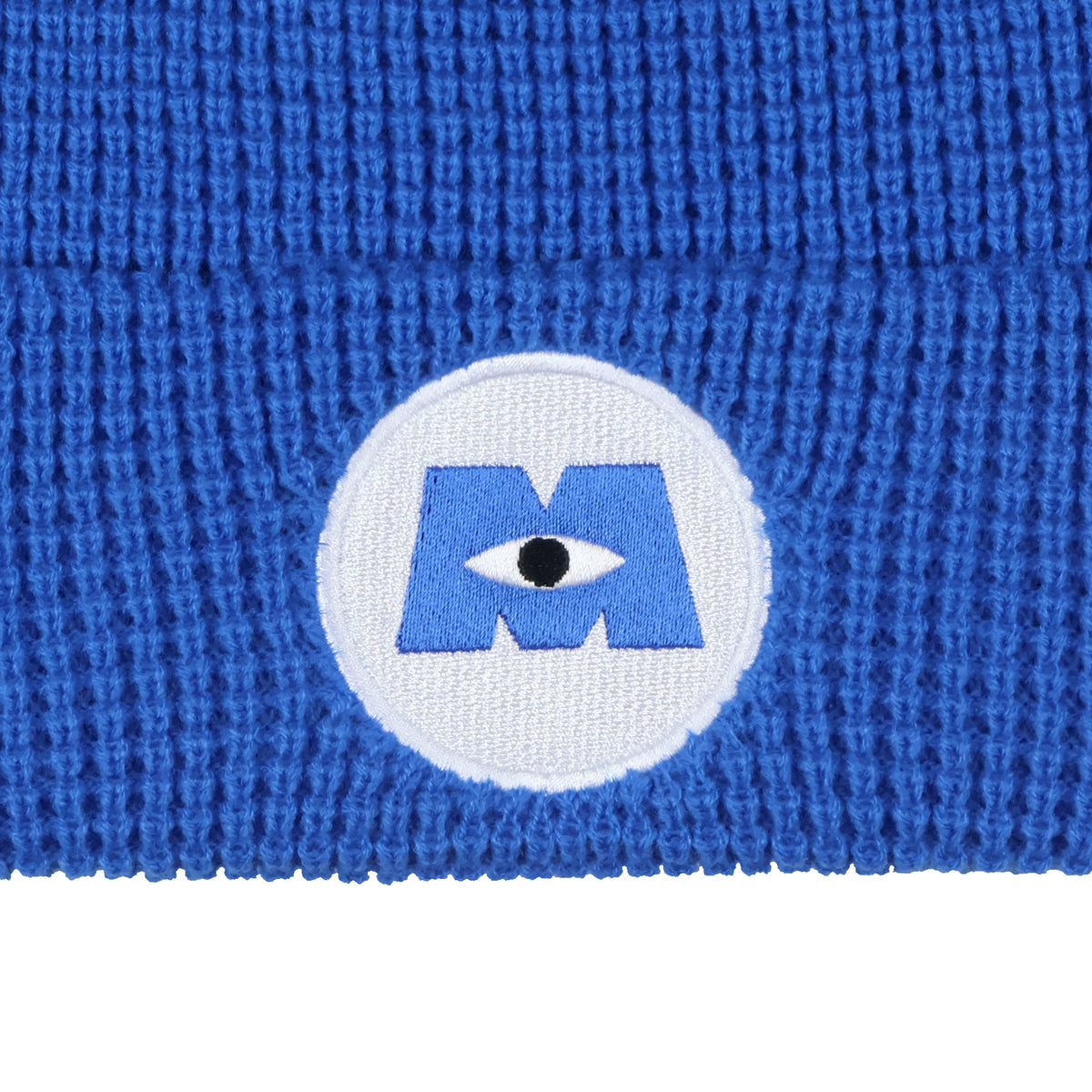 Disney Monsters Inc. Beanie Embroidered Logo Patch Adult Waffle Knit Winter Hat