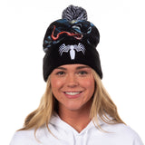 Marvel Venom Beanie Sublimated Fleece Knitted Cuffed Winter Hat with Pom