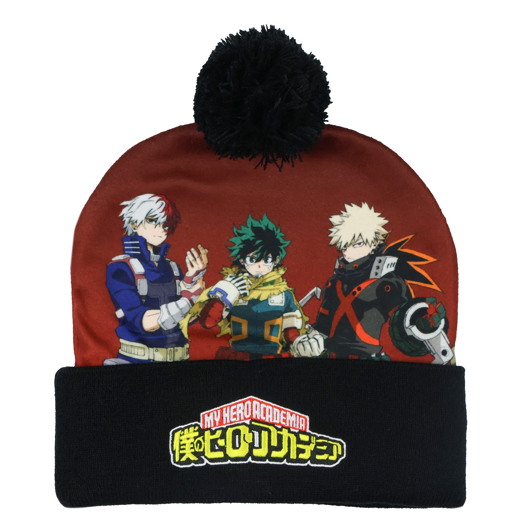 My Hero Academia Beanie Character Design Sublimated Knit Cuffed Winter Hat