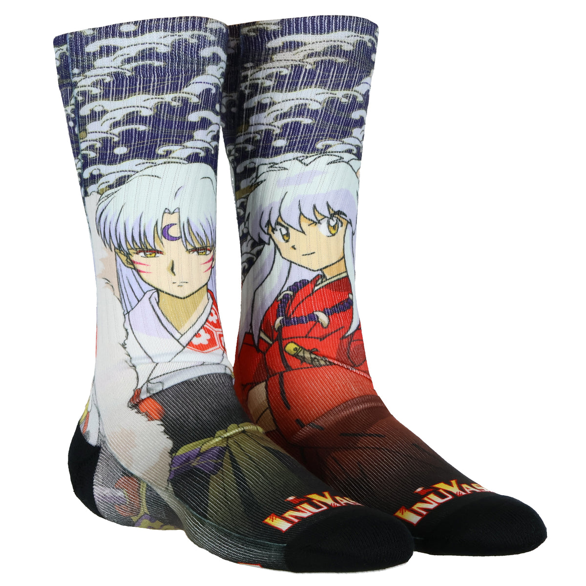 InuYasha Men's Sesshomaru & Inuyasha Sublimation Crew Socks 1 Pair (10-13)
