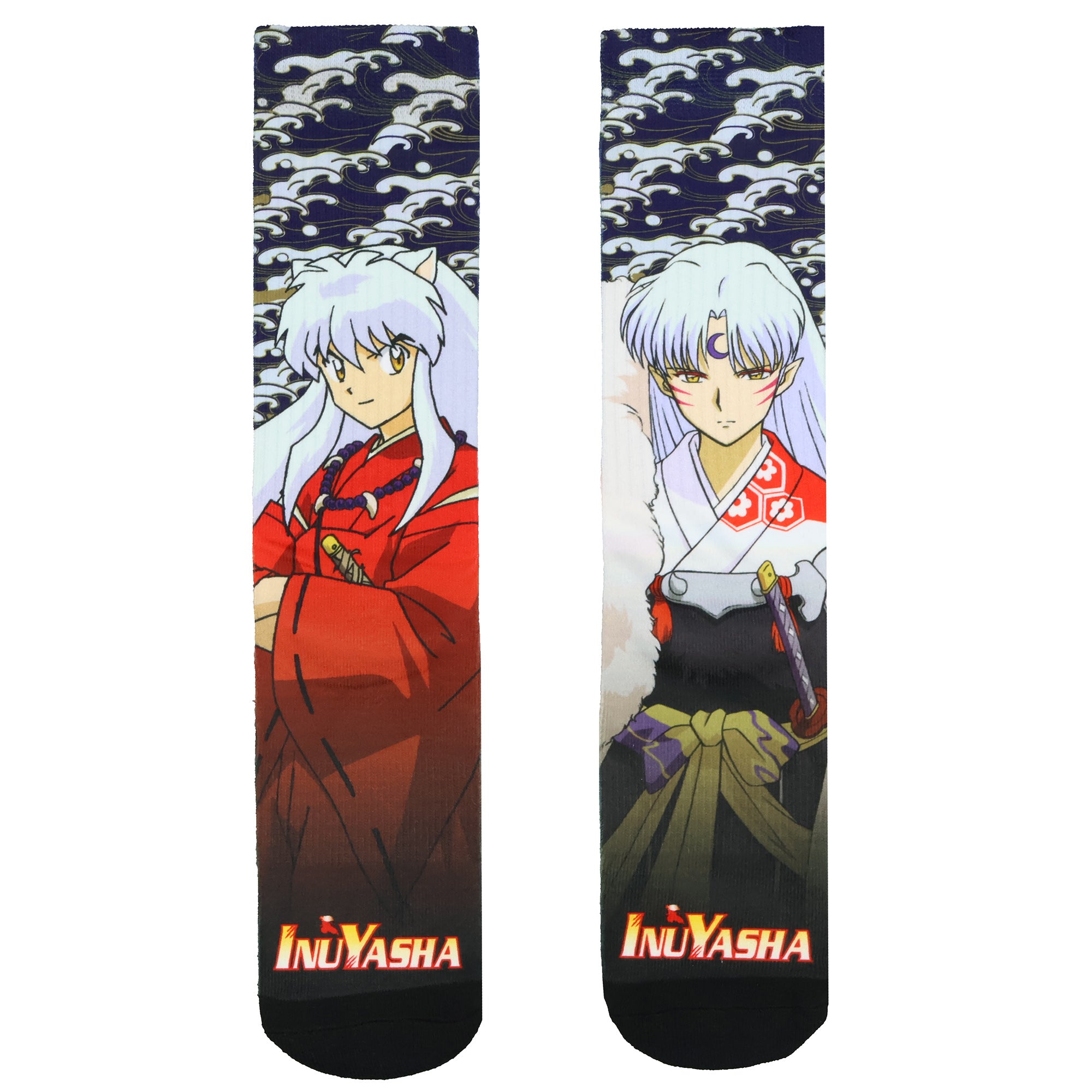 InuYasha Men's Sesshomaru & Inuyasha Sublimation Crew Socks 1 Pair (10-13)