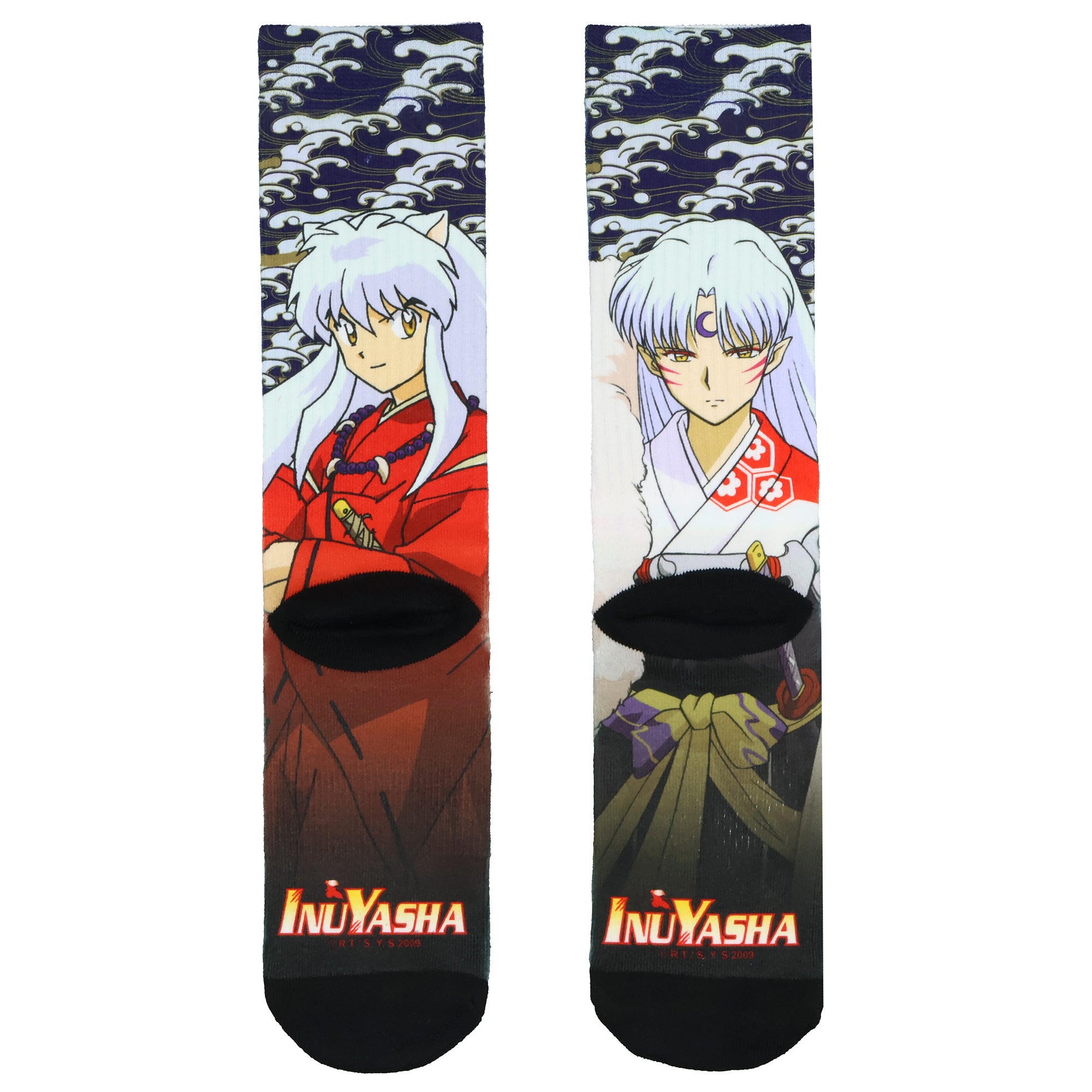 InuYasha Men's Sesshomaru & Inuyasha Sublimation Crew Socks 1 Pair (10-13)