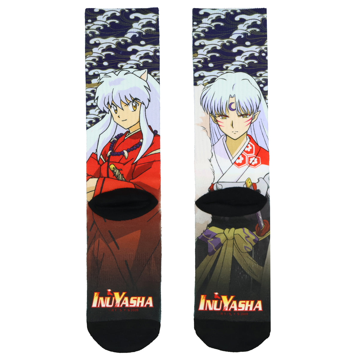 InuYasha Men's Sesshomaru & Inuyasha Sublimation Crew Socks 1 Pair (10-13)