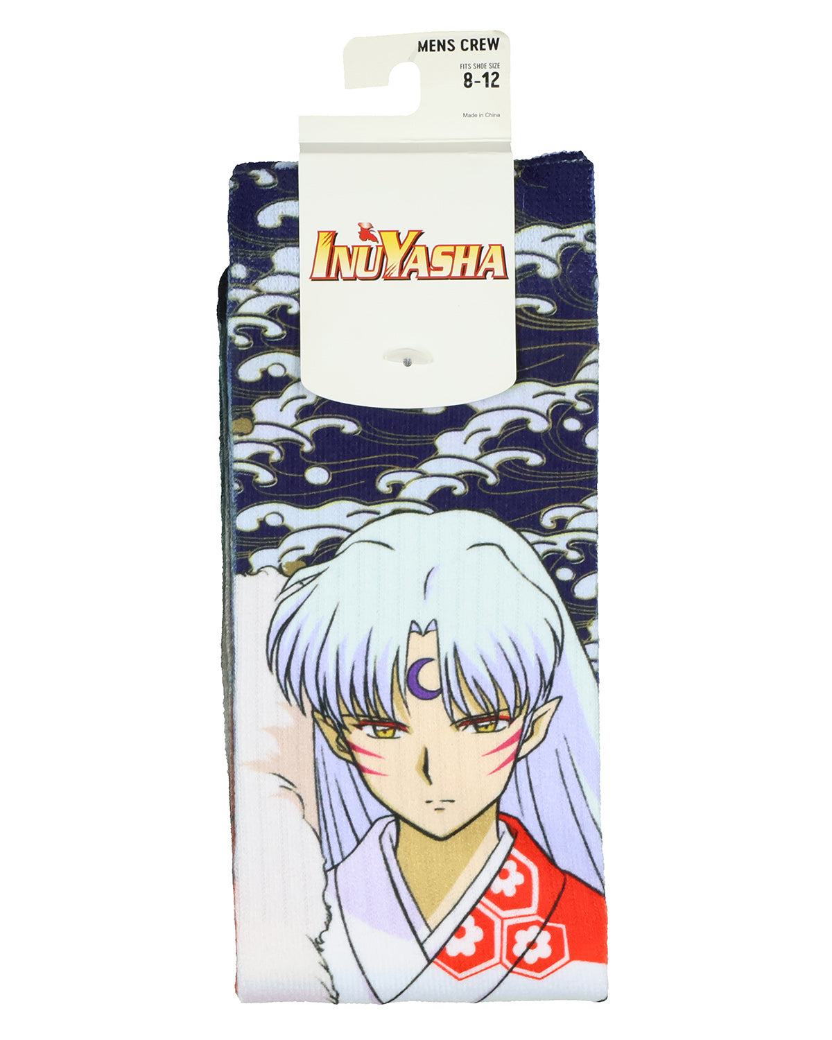 InuYasha Men's Sesshomaru & Inuyasha Sublimation Crew Socks 1 Pair (10-13)