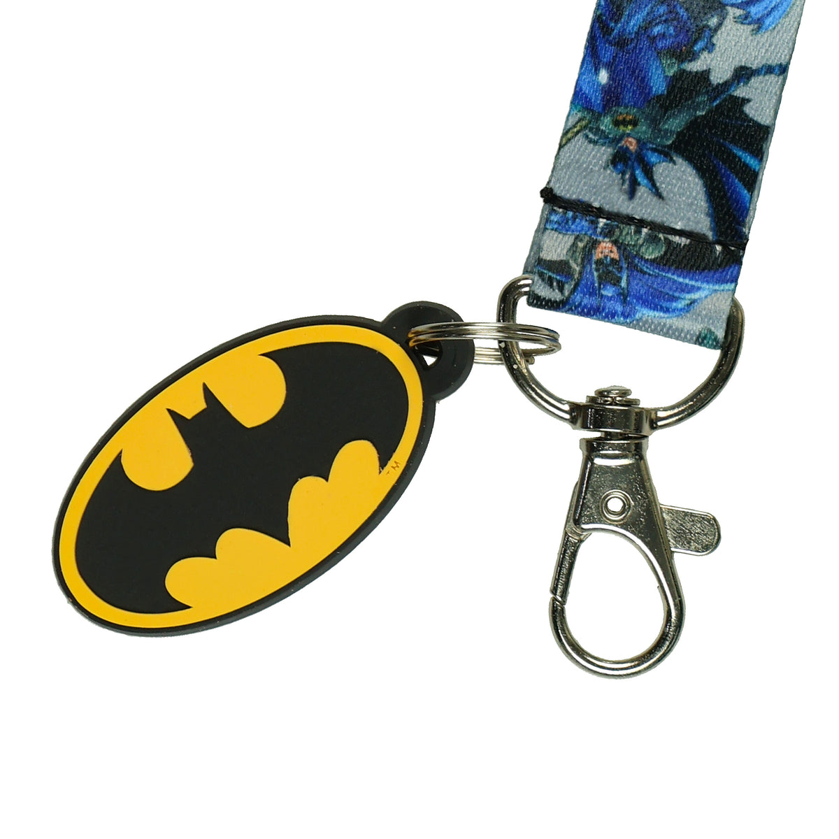 DC Comics Batman Lanyard Breakaway Clip Badge ID Holder With 1.5" Charm