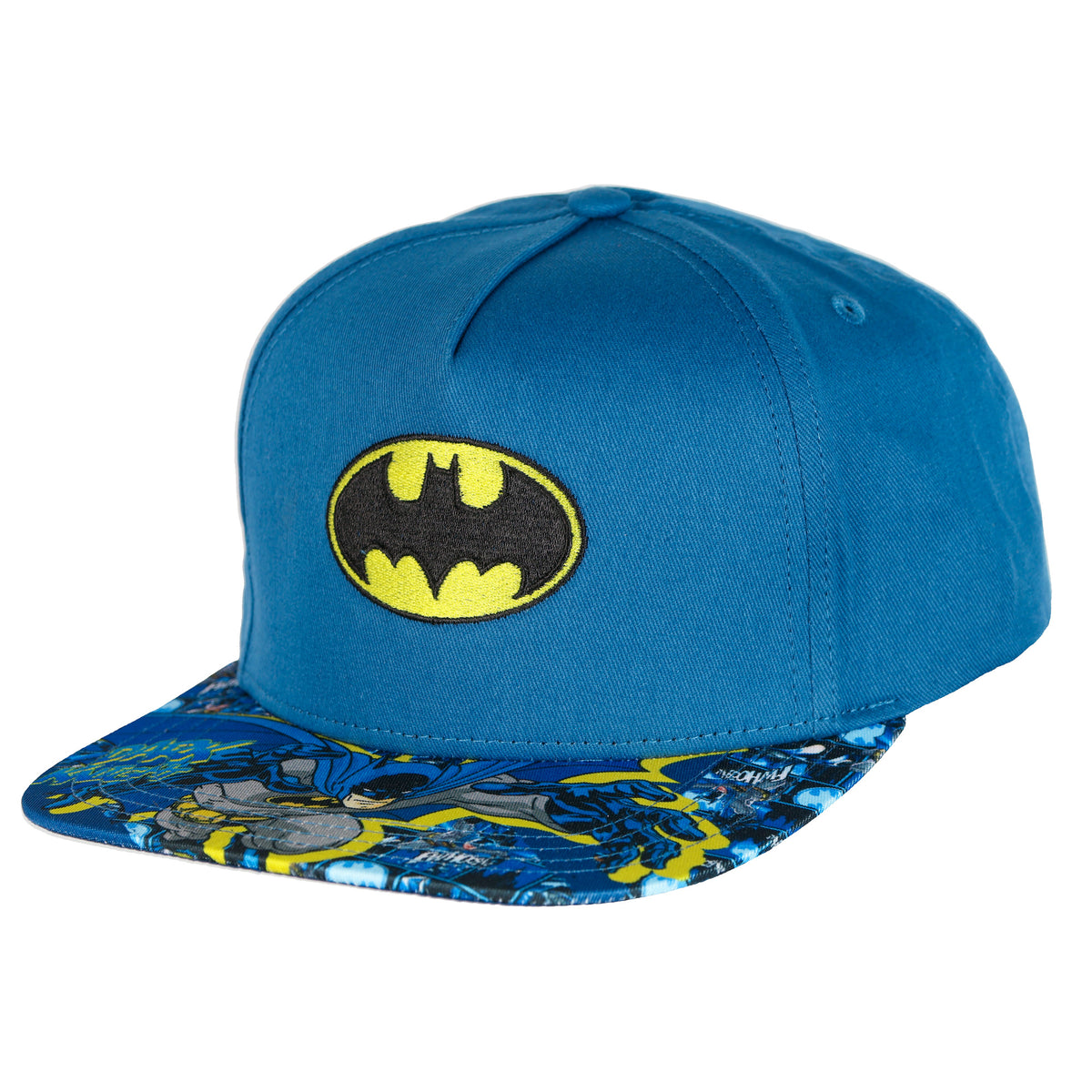 DC Comics Batman Boys' Flat-Brim Hat Snapback Adjustable OSFM Baseball Cap