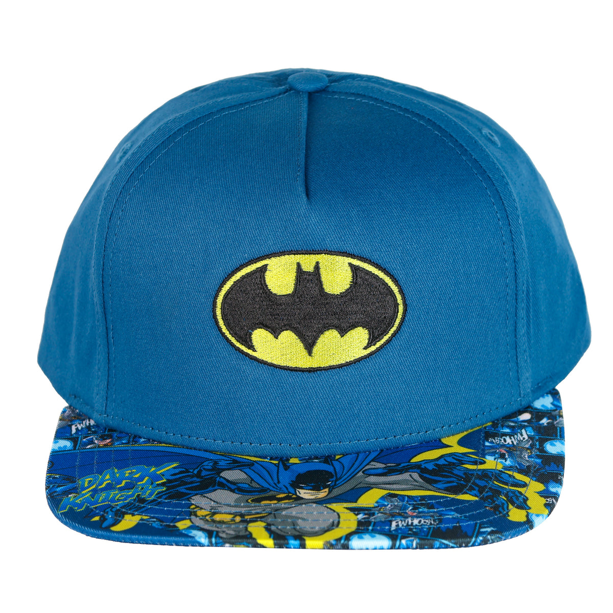 DC Comics Batman Boys' Flat-Brim Hat Snapback Adjustable OSFM Baseball Cap