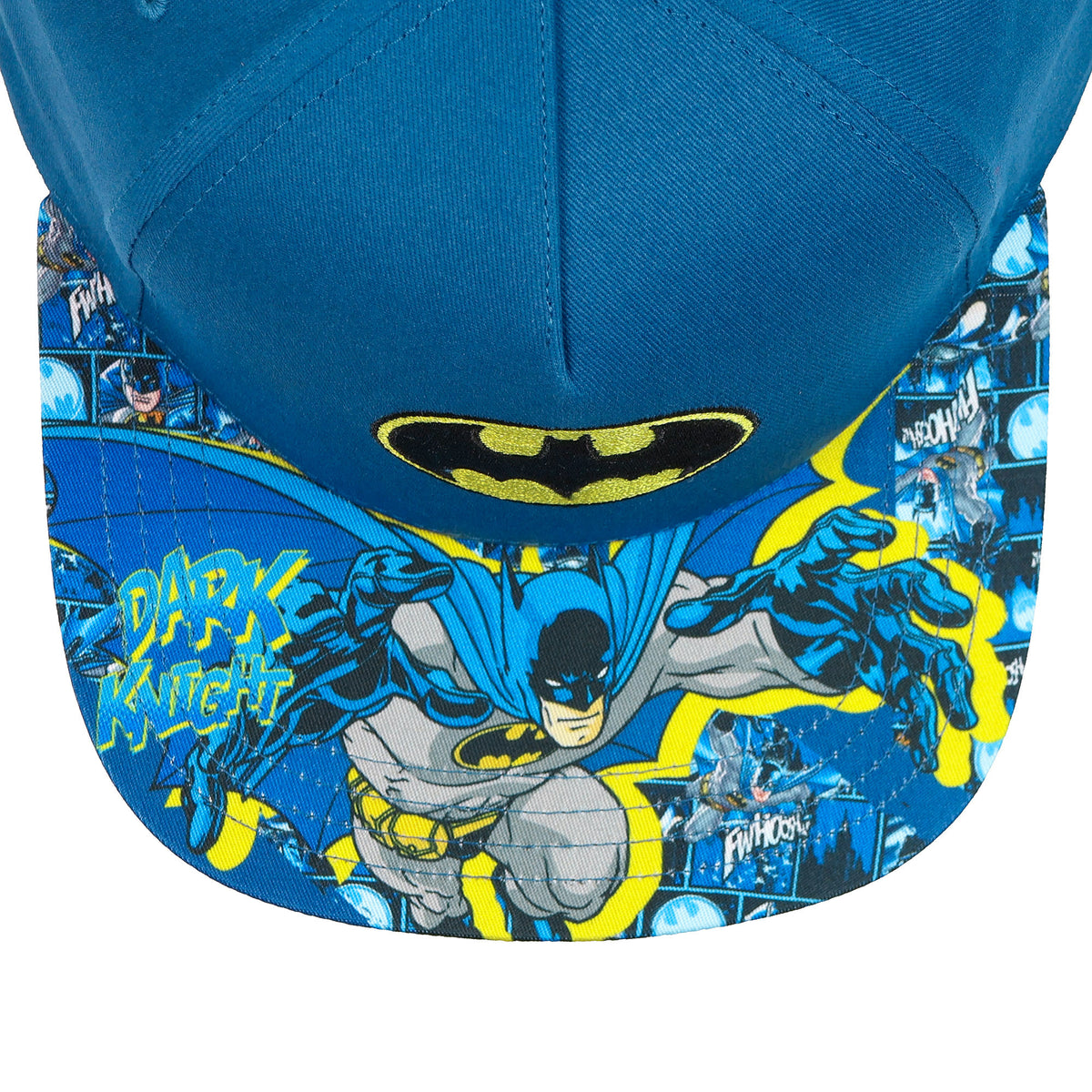 DC Comics Batman Boys' Flat-Brim Hat Snapback Adjustable OSFM Baseball Cap