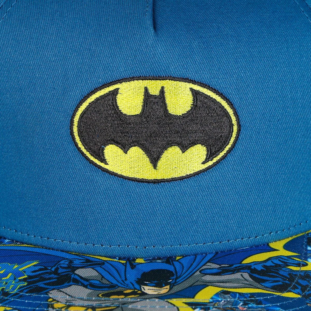 DC Comics Batman Boys' Flat-Brim Hat Snapback Adjustable OSFM Baseball Cap