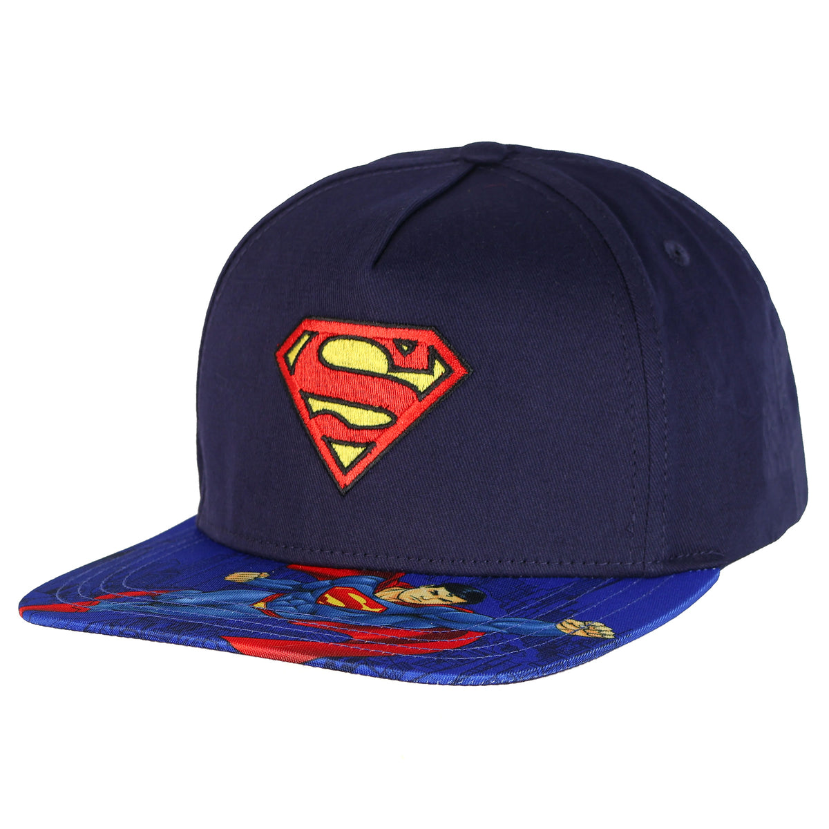 DC Comics Superman Boys' Flat-Brim Hat Snapback Adjustable OSFM Baseball Cap