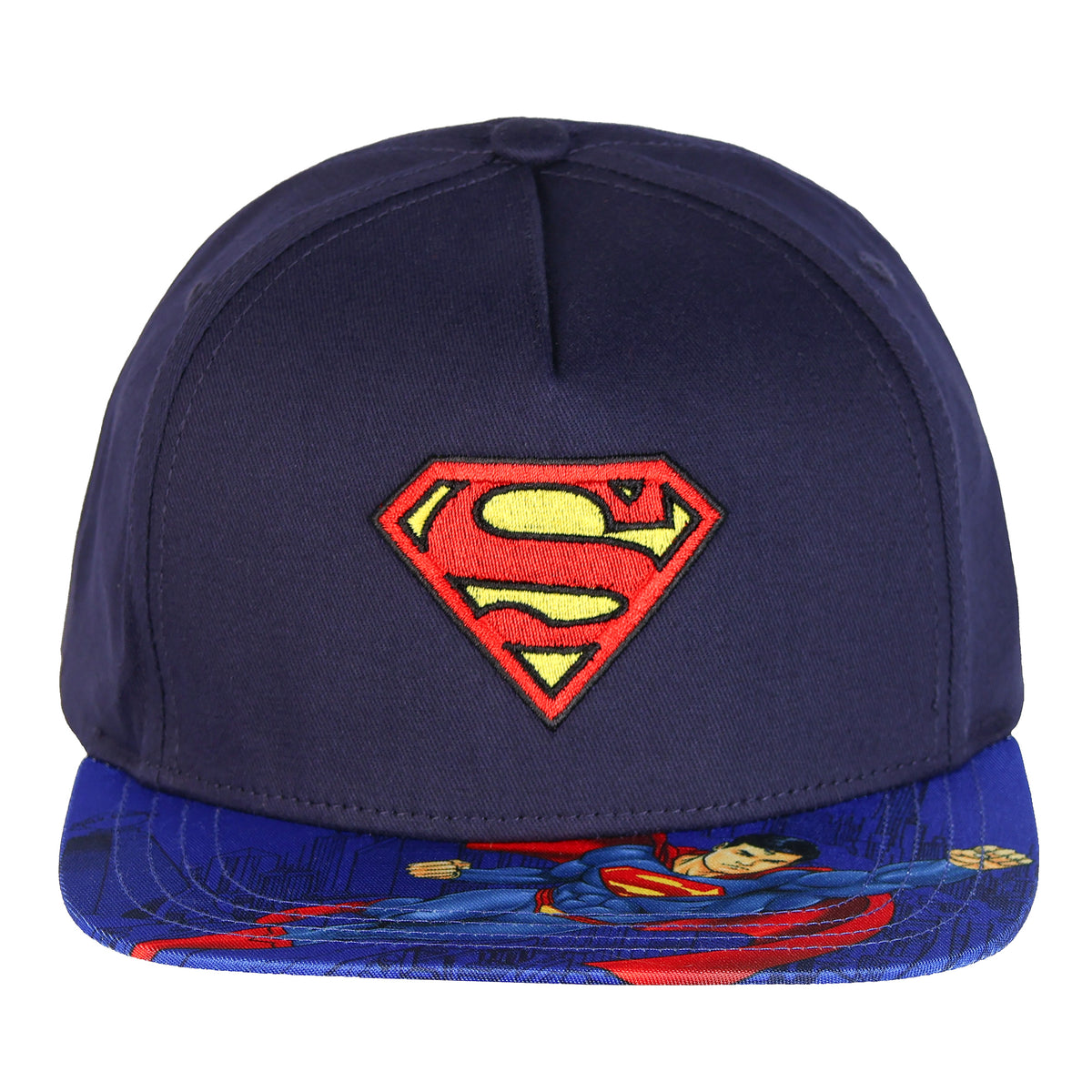 DC Comics Superman Boys' Flat-Brim Hat Snapback Adjustable OSFM Baseball Cap