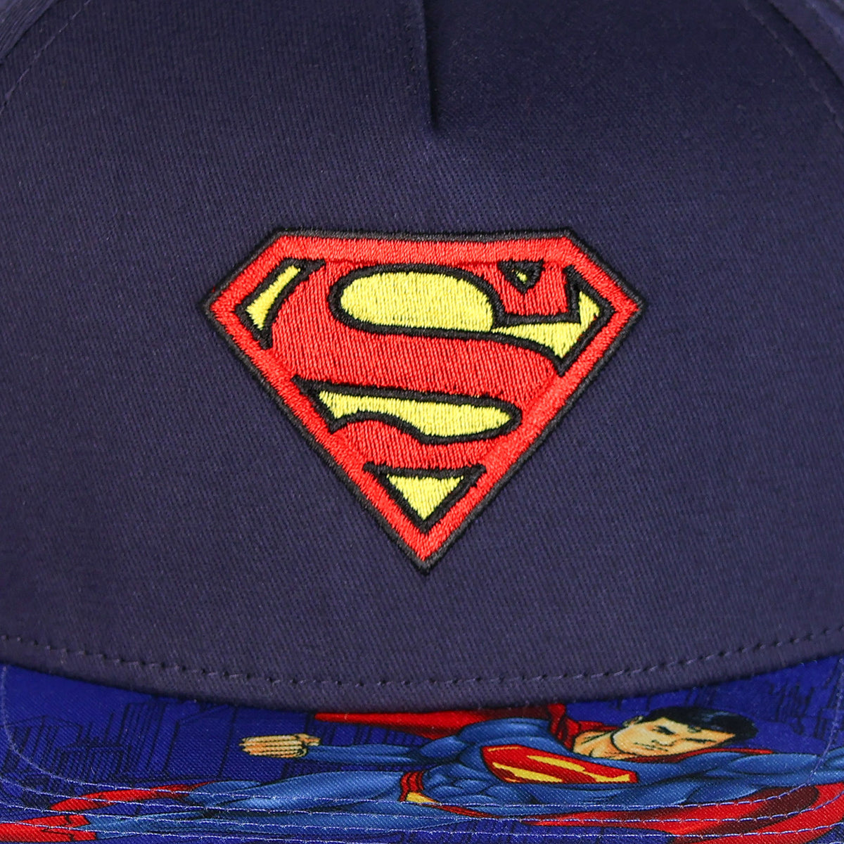 DC Comics Superman Boys' Flat-Brim Hat Snapback Adjustable OSFM Baseball Cap