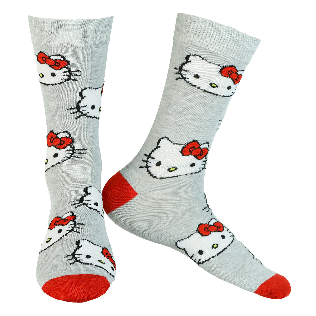 Sanrio Hello Kitty Plush Head Design 2-Pack Mid-Calf Crew Sock Set in Gift Box