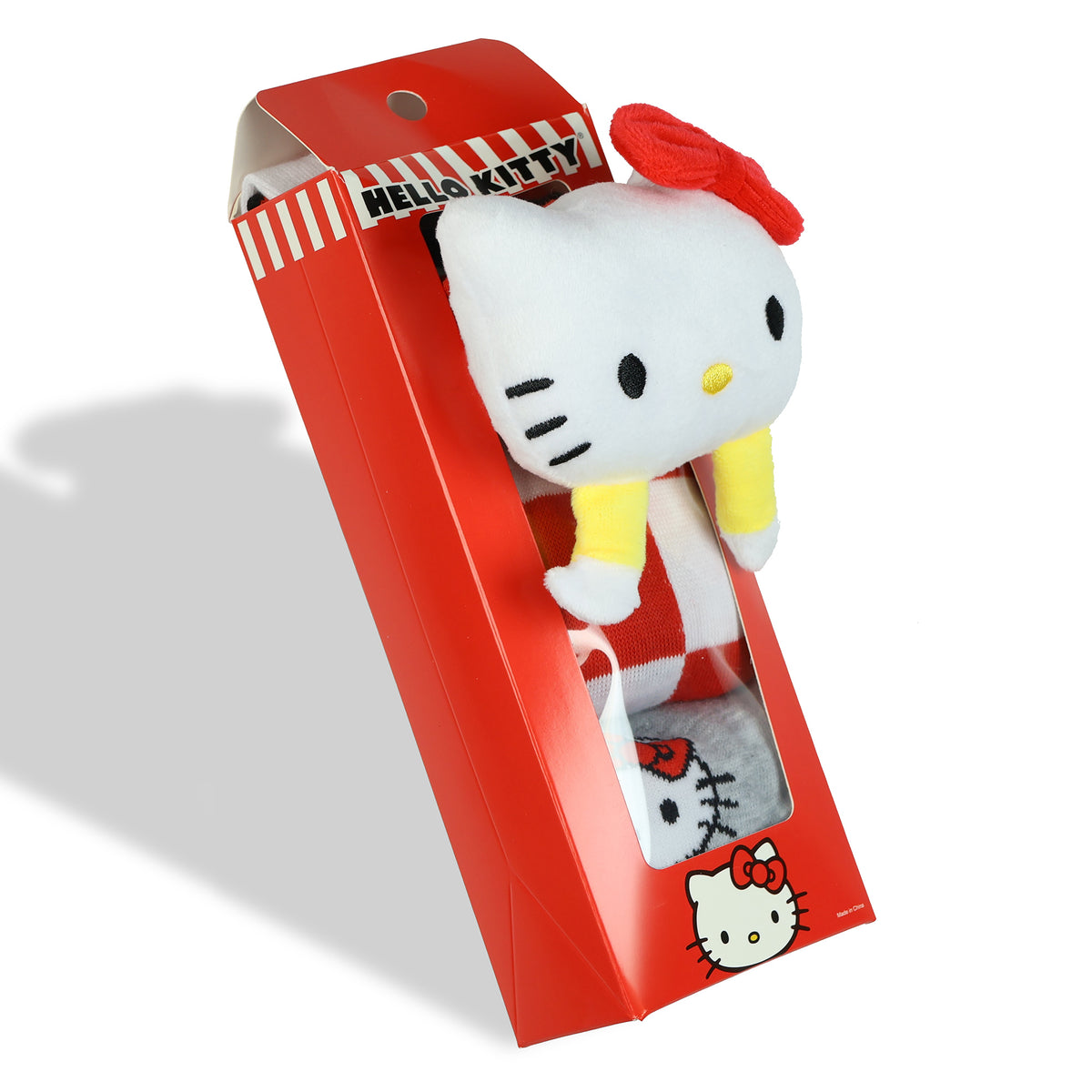 Sanrio Hello Kitty Plush Head Design 2-Pack Mid-Calf Crew Sock Set in Gift Box